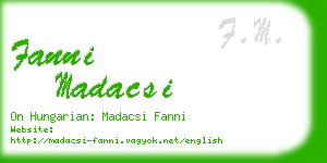 fanni madacsi business card